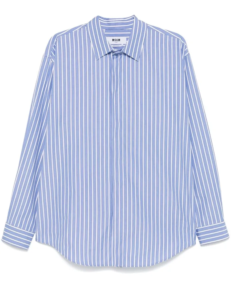 MSGM Gestreiftes Hemd - Blau Blau
