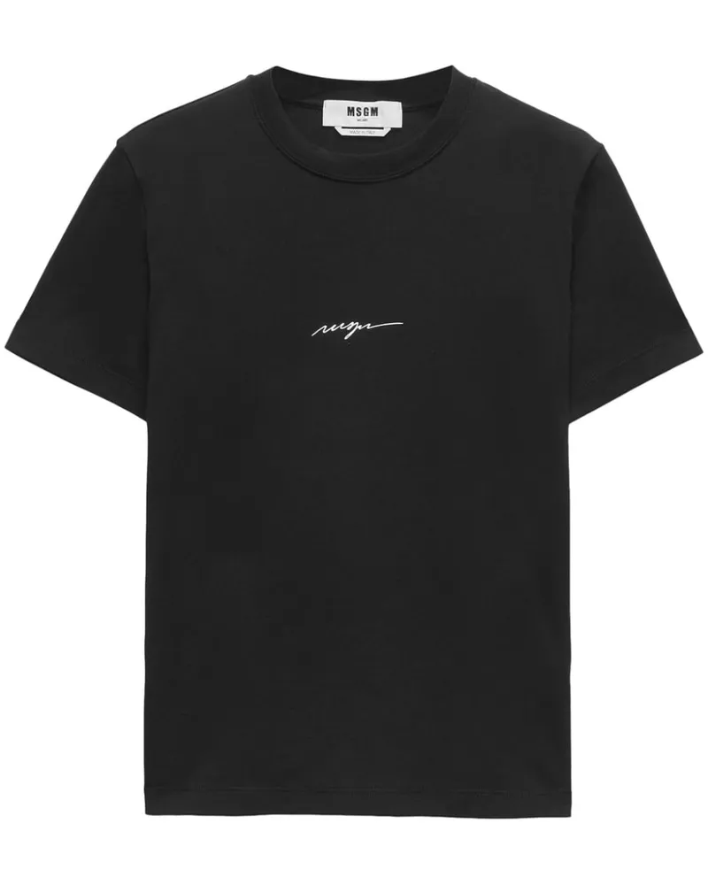 MSGM T-Shirt mit Logo-Print Schwarz