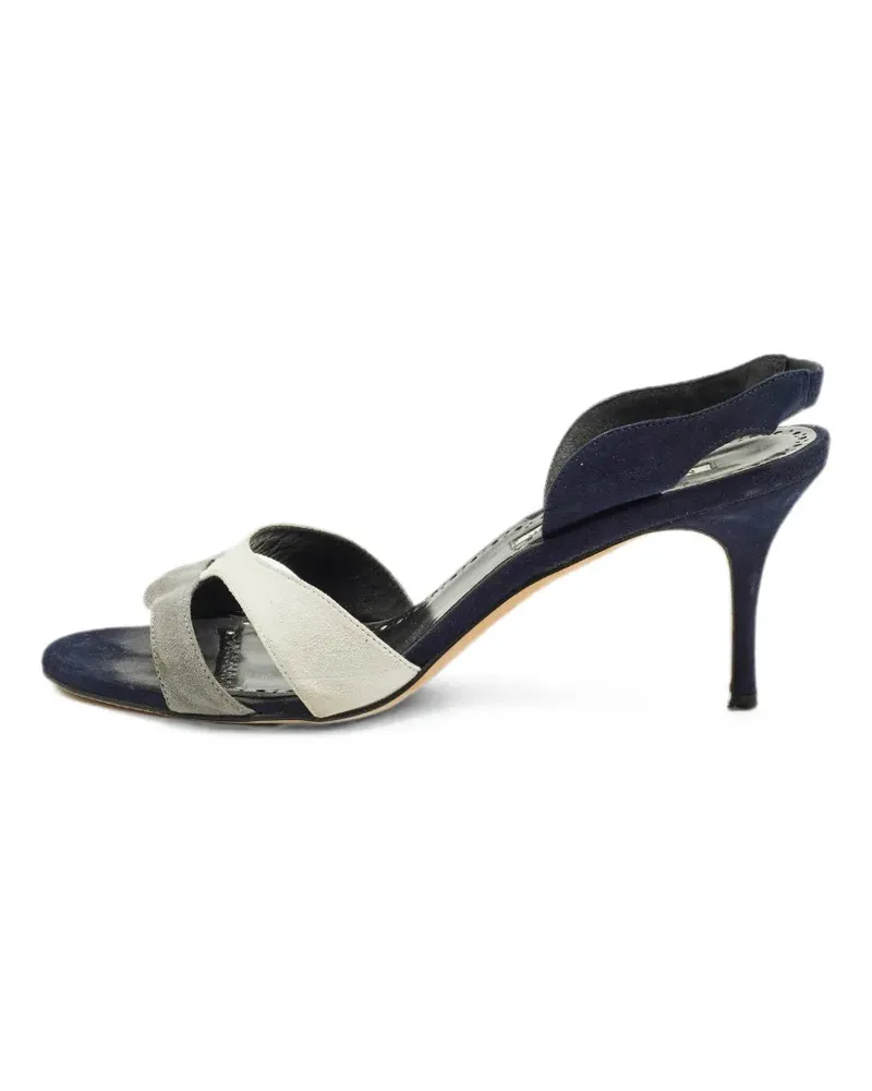 Manolo Blahnik open-toe slingback sandals - Blau Blau