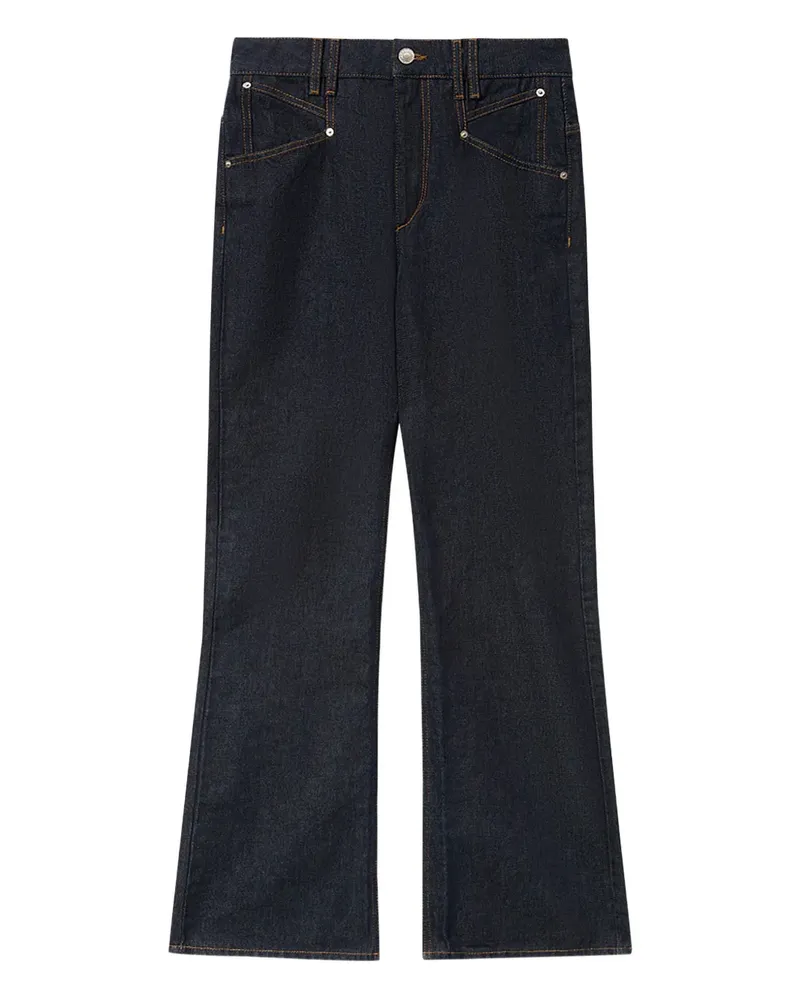 Isabel Marant Belvia Schlagjeans mit Taschen - Blau Blau