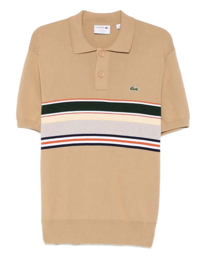 Lacoste Gestreiftes Poloshirt - Nude Nude