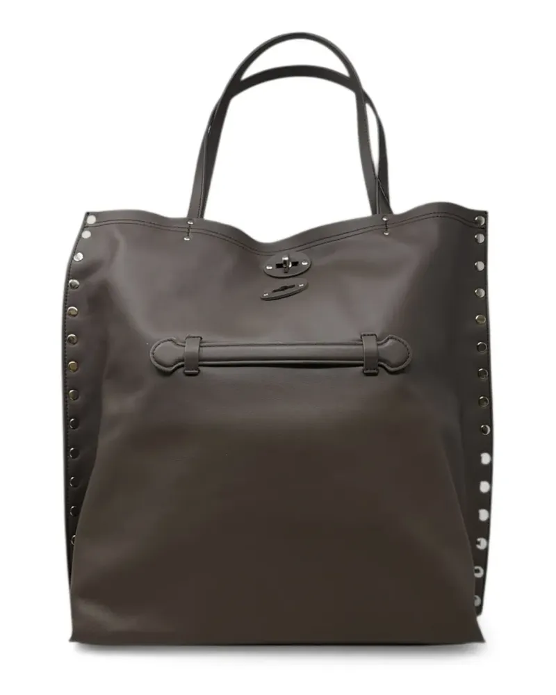 Zanellato medium A'spasso® studded shoulder bag - Braun Braun