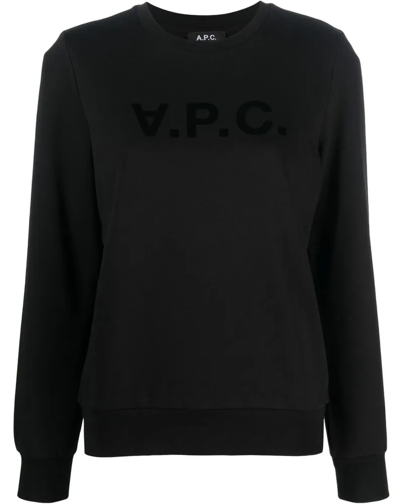 A.P.C. Sweatshirt mit Logo-Print Schwarz