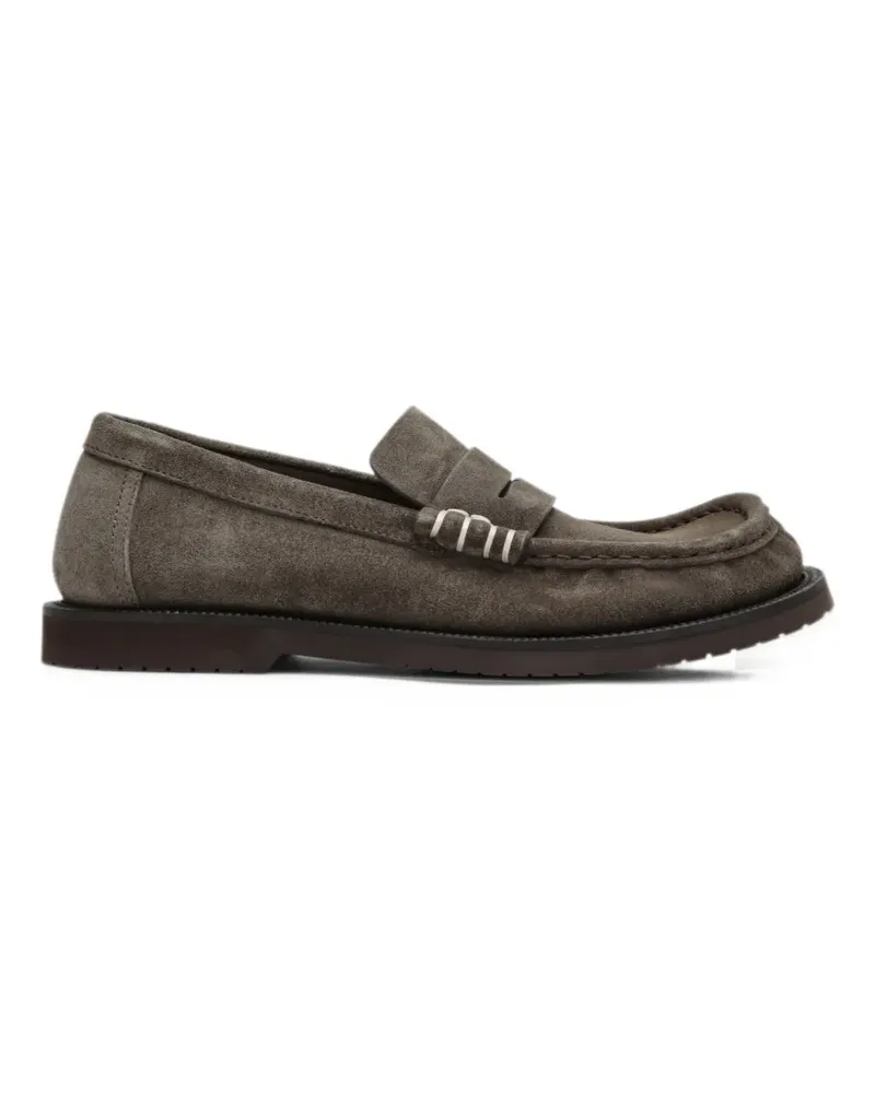 J.W.Anderson round-toe suede loafers - Nude Nude