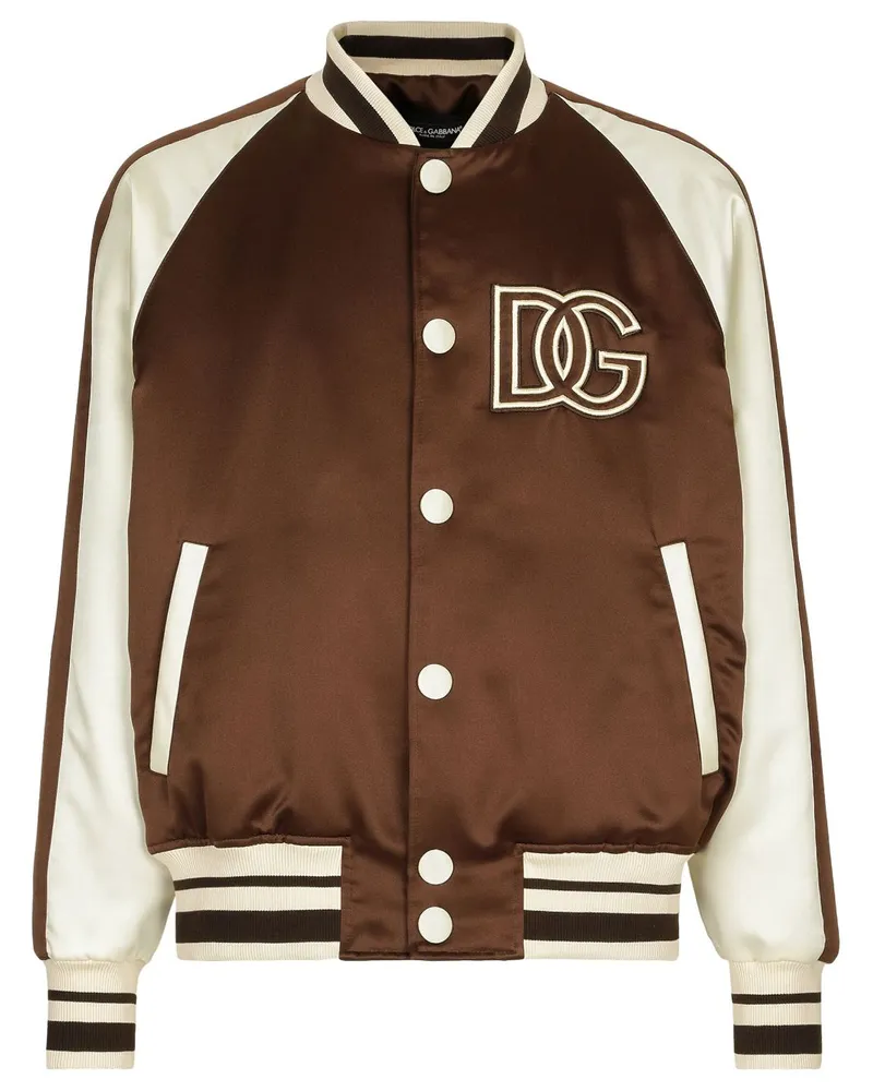 Dolce & Gabbana Bomberjacke in Colour-Block-Optik - Braun Braun