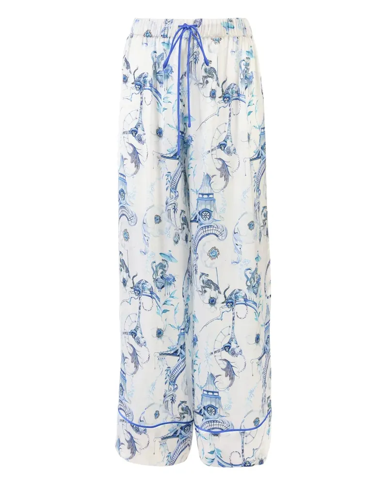 Temperley London Aphrodite Pyjama-Hose - Weiß Weiß