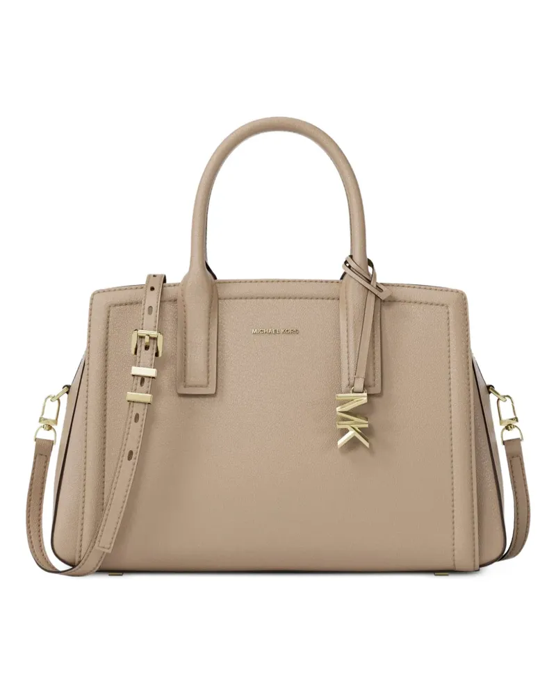 Michael Kors medium Laila logo-charm leather tote bag - Nude Nude