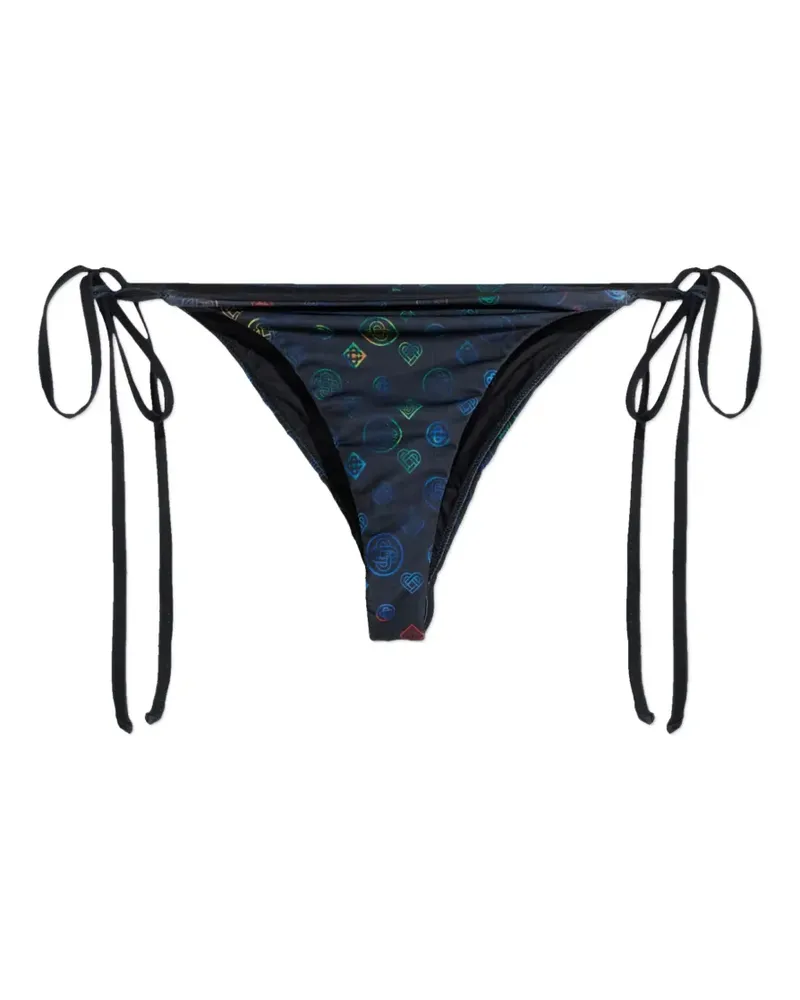 Casablanca Paris logo-print side-tie bikini bottoms - Blau Blau