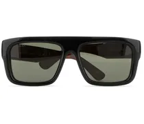 Eckige Sonnenbrille in Schildpattoptik - Schwarz