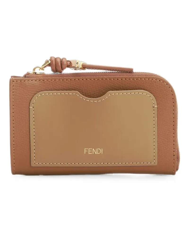Fendi FF Diamonds leather card holder - Braun Braun