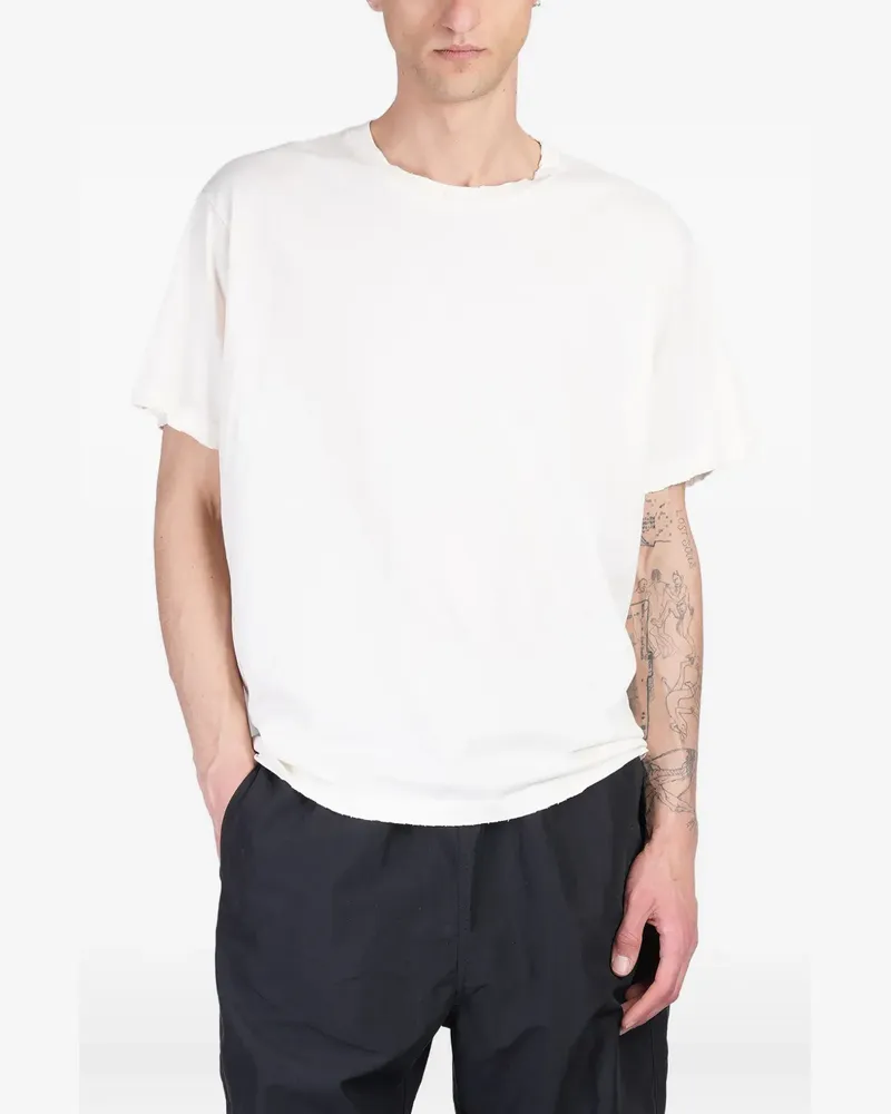 John Elliott + Co T-Shirt in Distressed-Optik - Weiß Weiß