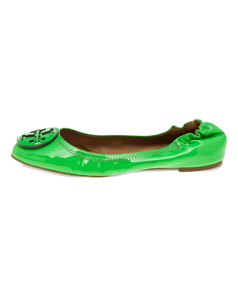 Tory Burch logo-accent scrunch ballet flats - Grün Grün