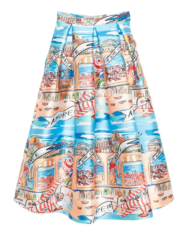 Alessandro Enriquez pleated mid skirt - Blau Blau