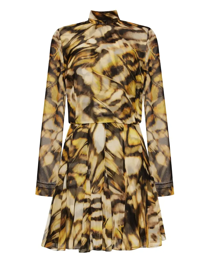 Oscar de la Renta Seidenkleid mit Schmetterling-Print - Gelb Gelb