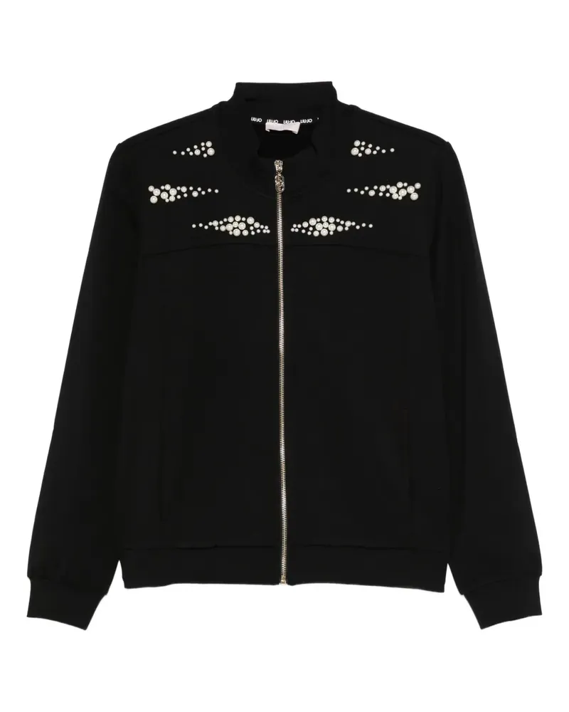 Liu Jo pearl-embellished zip-front jacket - Schwarz Schwarz