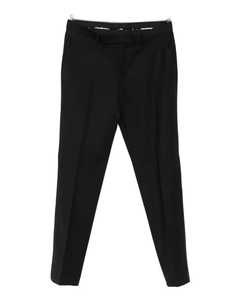 Karl Lagerfeld satin-trim pressed-crease trousers - Schwarz Schwarz