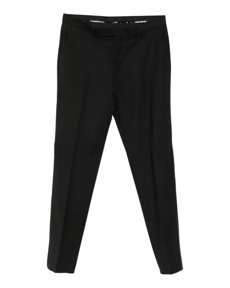 Karl Lagerfeld Bügelfaltenhose mit Satinbesatz - Schwarz Schwarz
