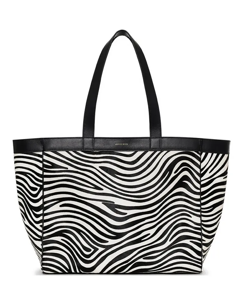 Anine Bing medium Rio tote - zebra - Weiß Weiß