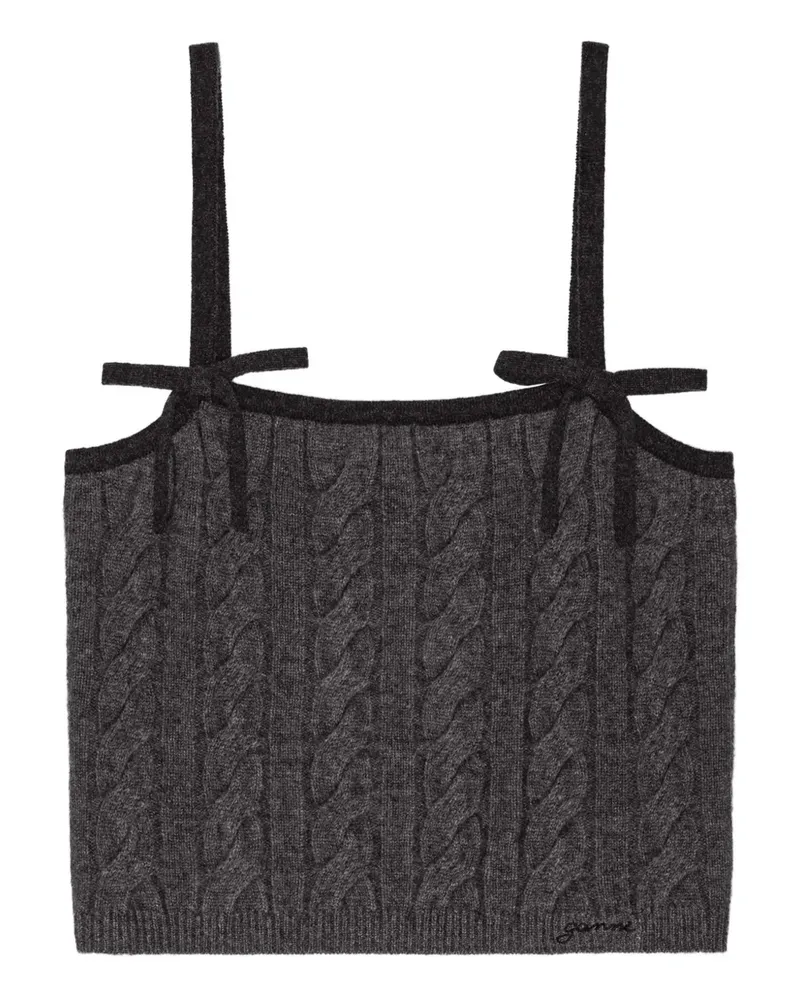 Ganni Pullunder mit Zopfmuster - Grau Grau
