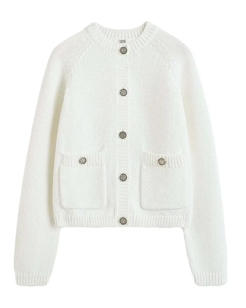 Totême Cardigan mit gehämmerten Knöpfen - Weiß Weiß