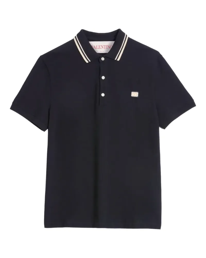 Valentino Garavani Poloshirt mit VLogo - Schwarz Schwarz