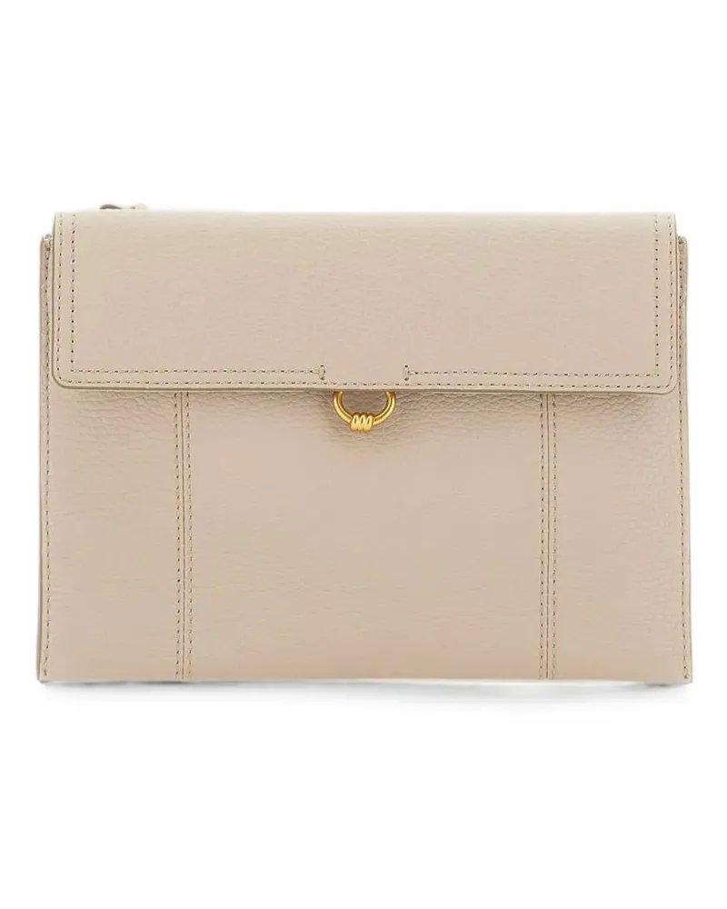 Gianni Chiarini Vicky pebbled leather clutch bag - Nude Nude