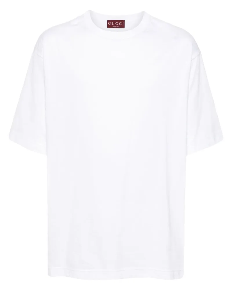 Gucci T-Shirt mit Logo-Stickerei - Weiß Weiß