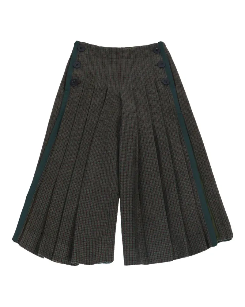Sacai Bundfaltenhose mit Hahnentrittmuster - Braun Braun