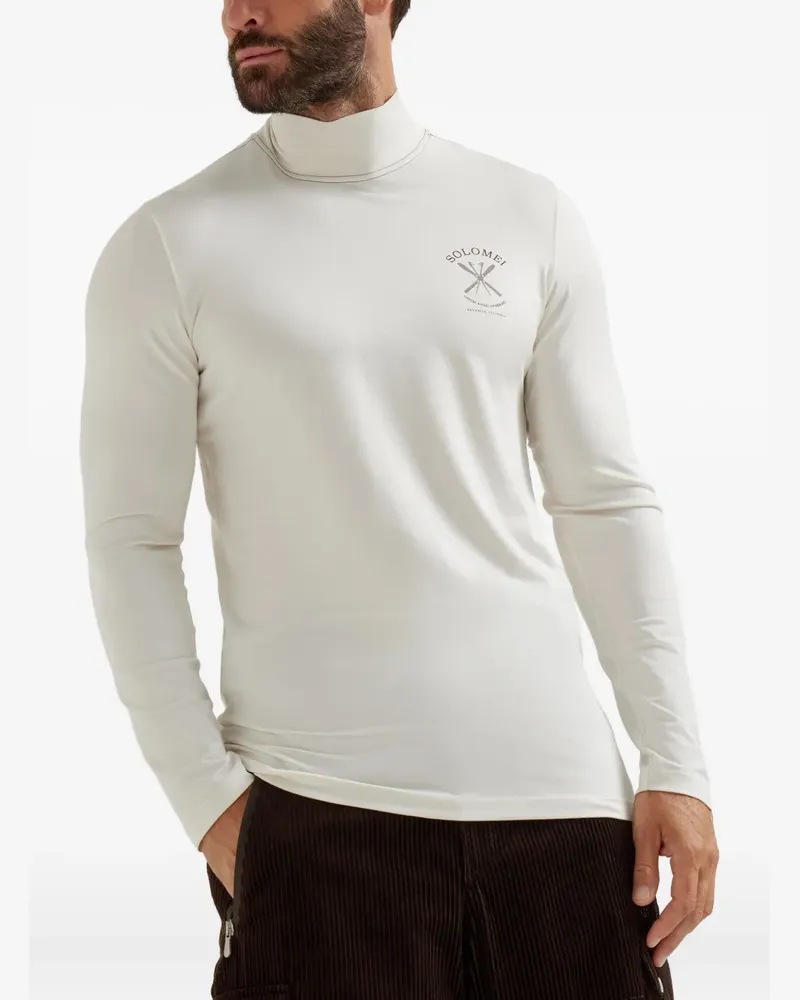 Brunello Cucinelli T-Shirt mit Rollkragen - Weiß Weiß