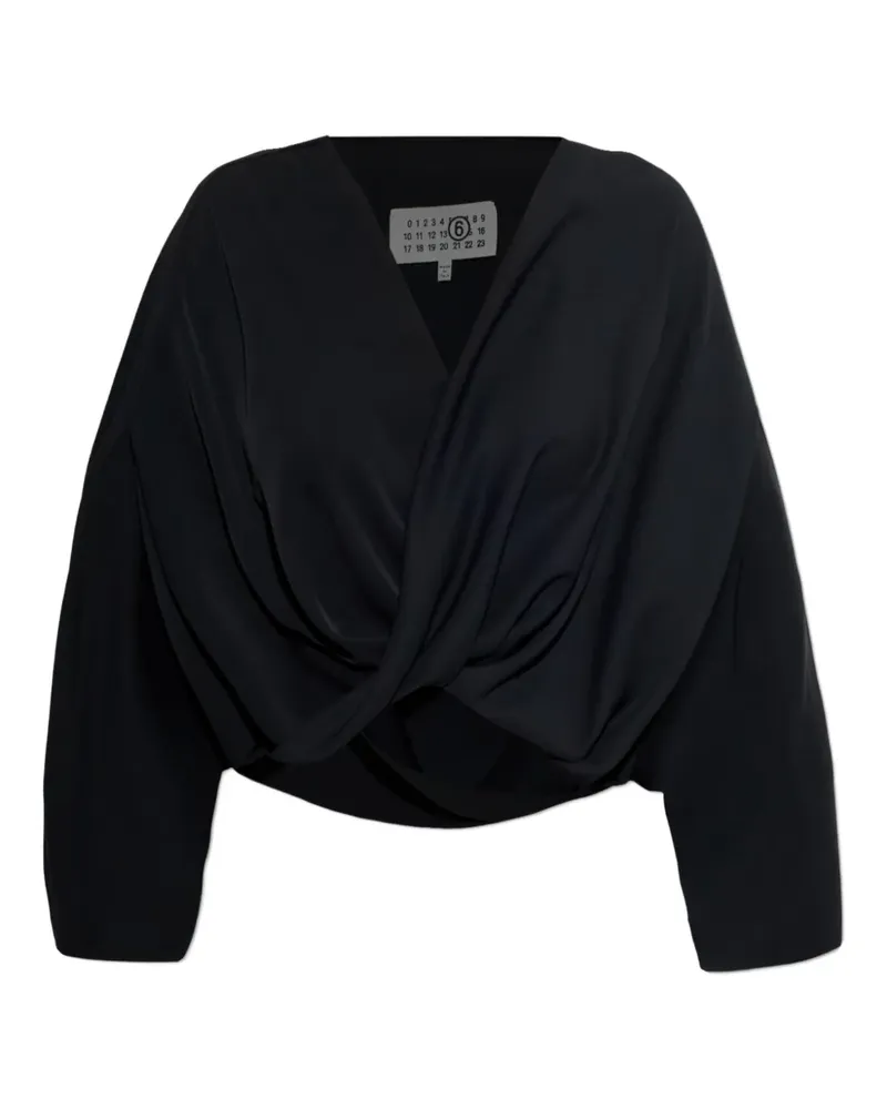 Maison Margiela twisted V-neck blouse - Schwarz Schwarz