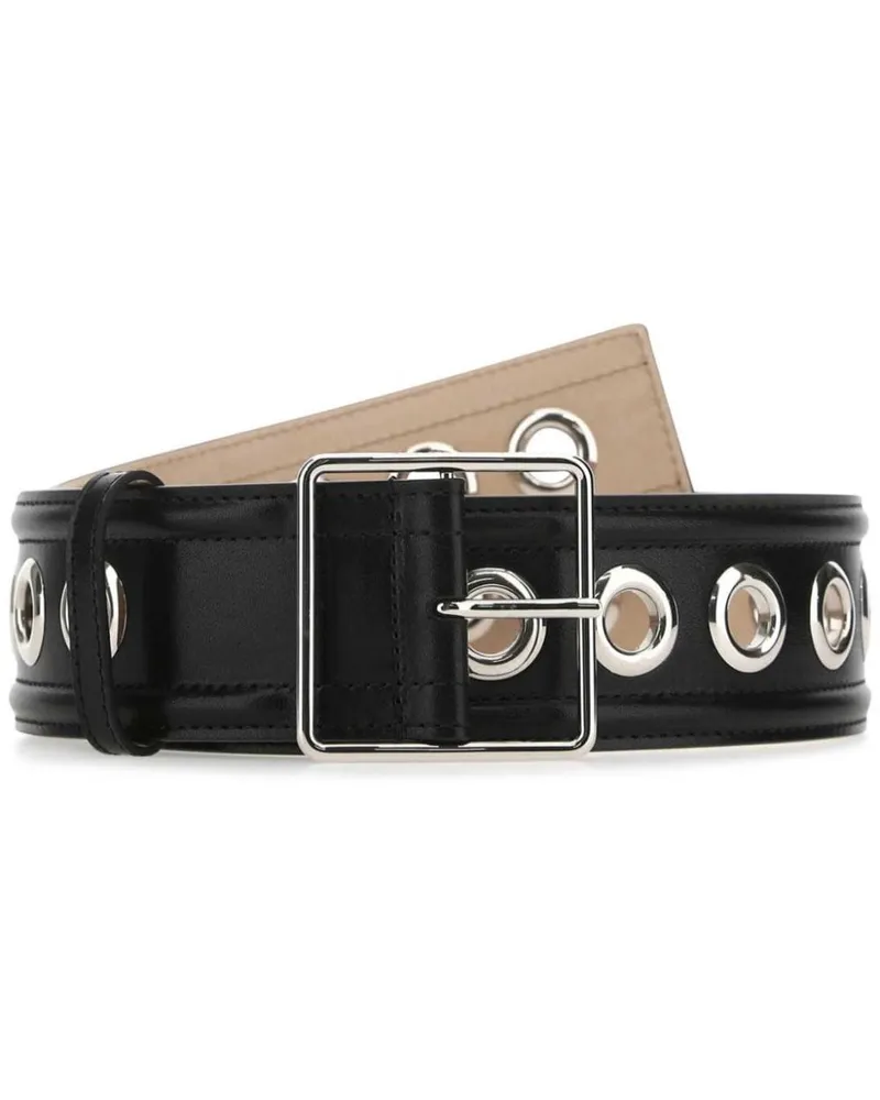 Alexander McQueen Gürtel mit Ösen 50mm - Schwarz Schwarz