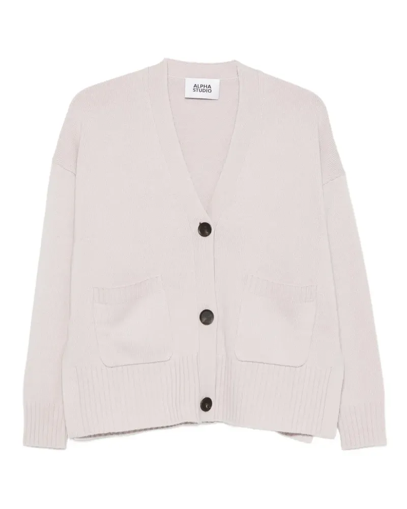 Alpha Studio Cardigan mit V-Ausschnitt - Nude Nude
