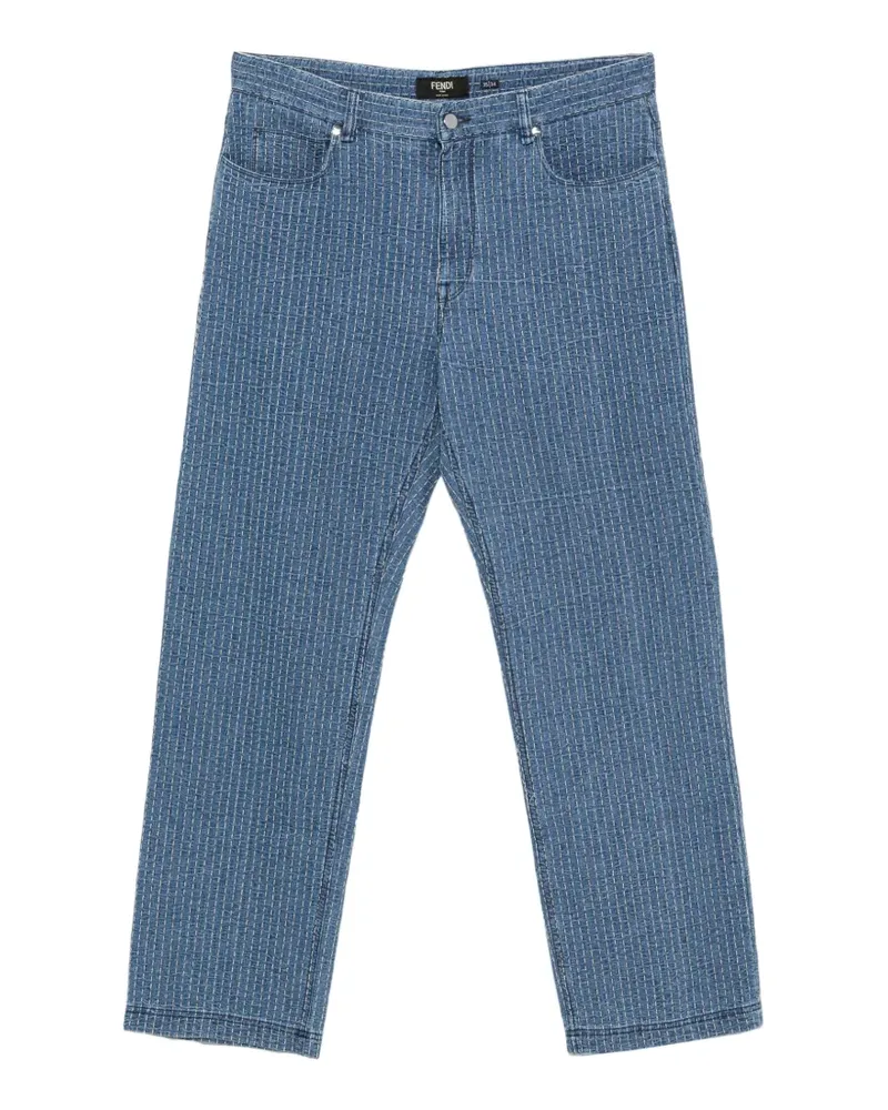 Fendi Jeans mit Kontrastnähten - Blau Blau