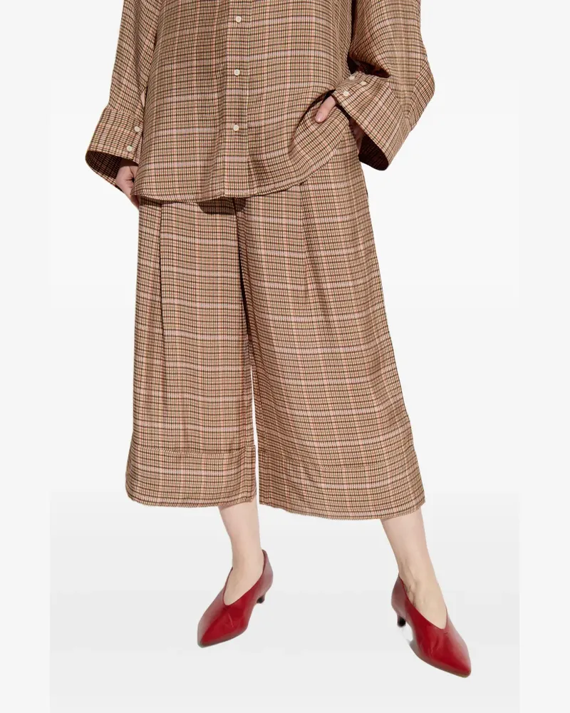 MUNTHE Cropped-Hose mit Faltenmuster - Braun Braun
