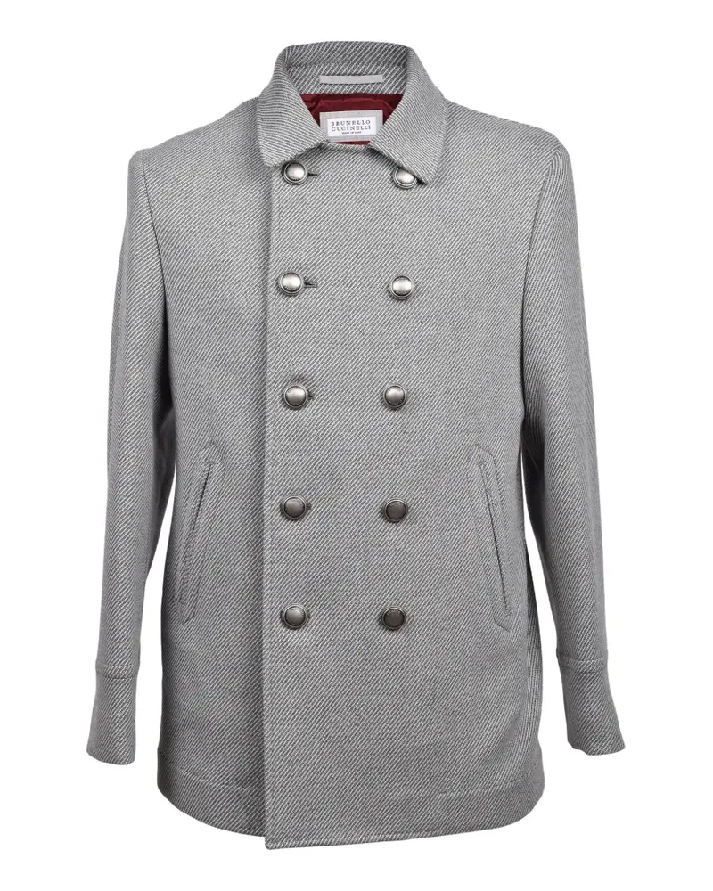 Brunello Cucinelli double-breasted pea coat - Grau Grau