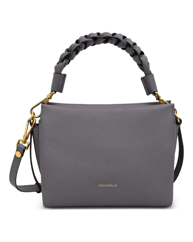 Coccinelle Kleine Bou Tote Bag mit Flechtriemen - Grau Grau