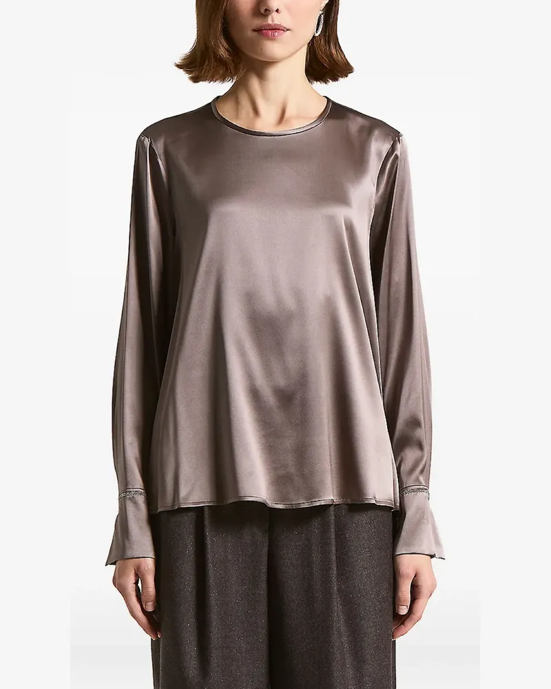 Peserico Bluse mit Perlen - Grau Grau