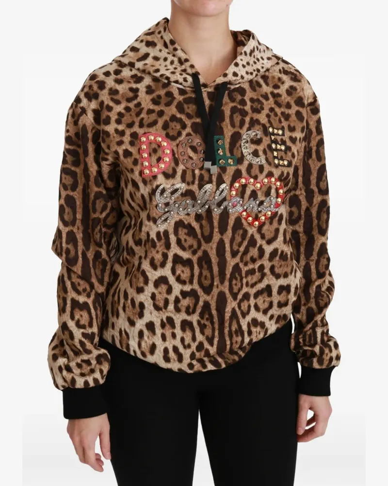 Dolce & Gabbana Hoodie mit Leoparden-Print - Braun Braun