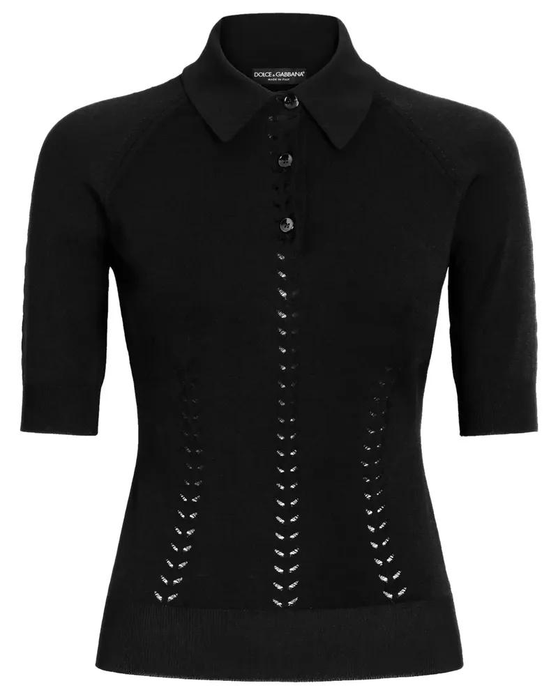 Dolce & Gabbana Fein gestricktes Oberteil - Schwarz Schwarz