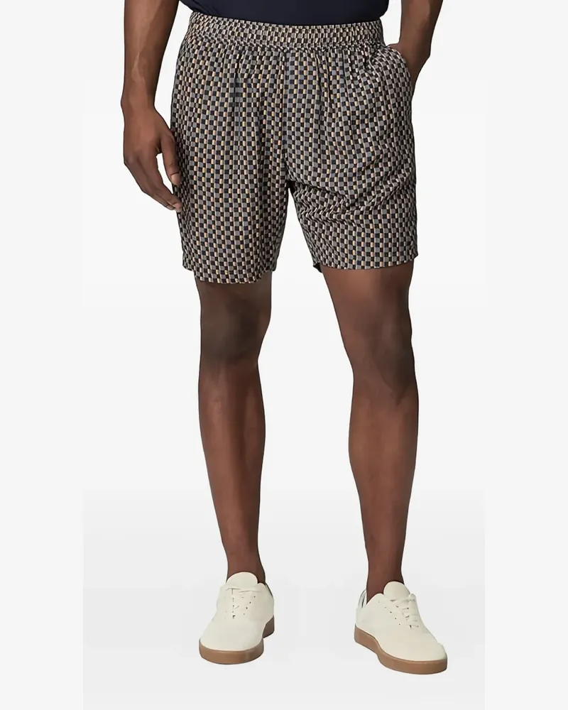 Paige Gemusterte Sanda Shorts - Blau Blau