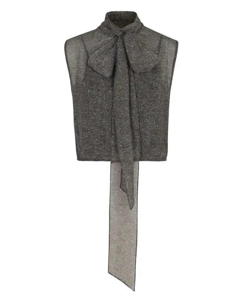 Gucci bow buttoned top - Grau Grau