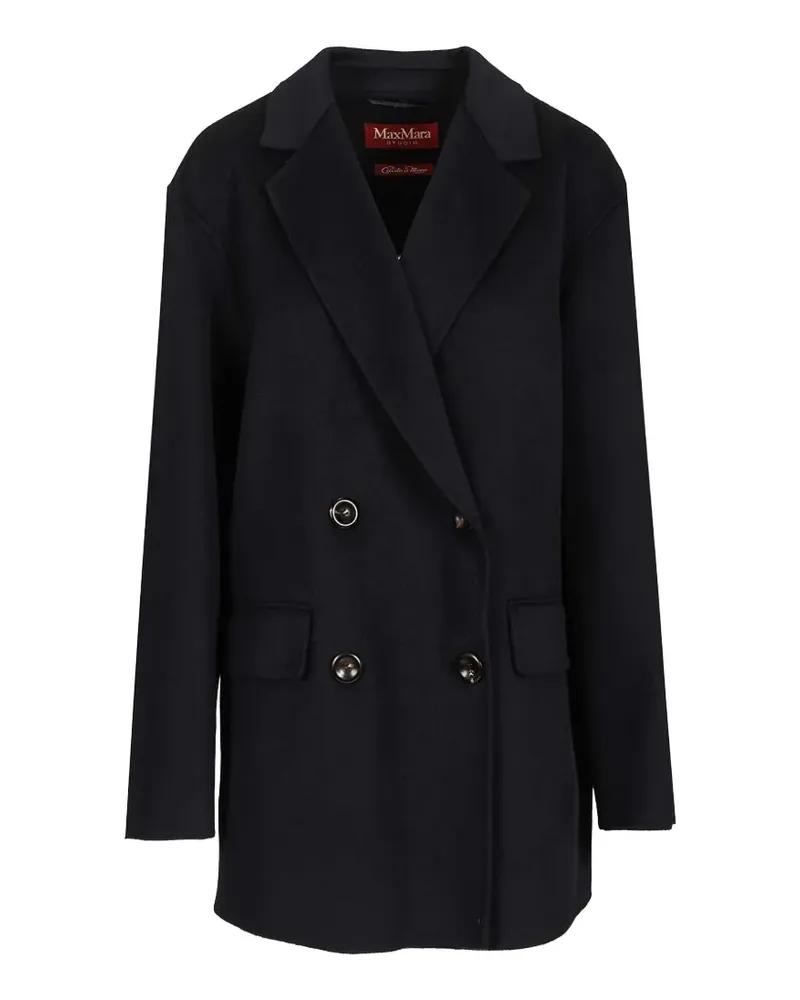 Max Mara double-breasted notched-lapels wool coat - Blau Blau
