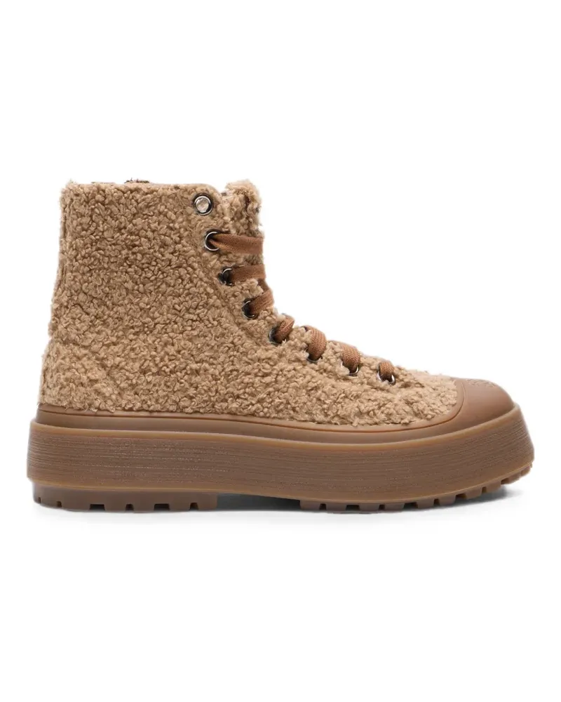 Casadei Explorer Sneakers aus Faux Fur - Nude Nude