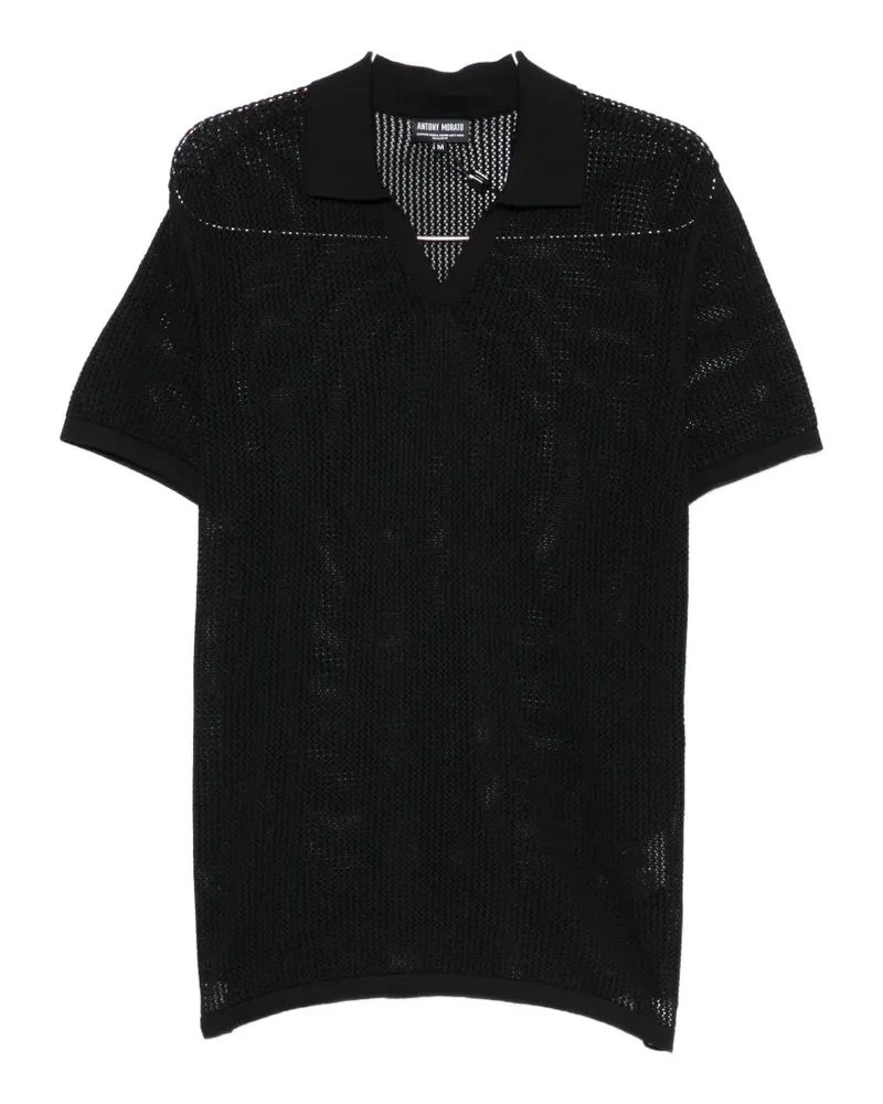 Antony Morato Agadir 2 V-neck knitted T-shirt - Schwarz Schwarz