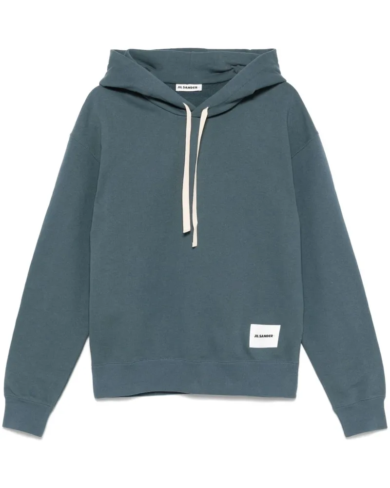 Jil Sander Hoodie mit Logo-Patch - Blau Blau