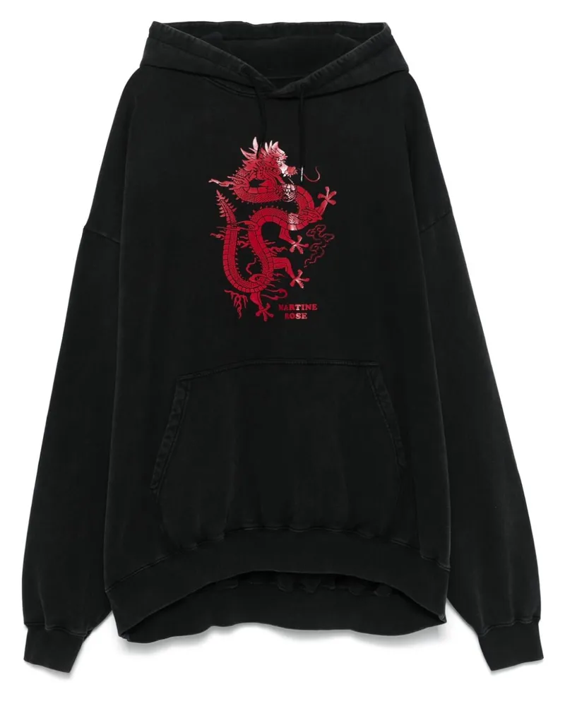 Martine Rose Hoodie mit Drachen-Print - Schwarz Schwarz