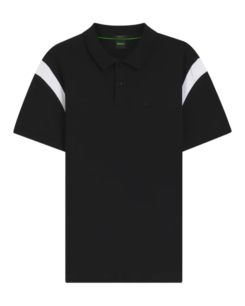 HUGO BOSS Paddy Poloshirt in Colour-Block-Optik - Schwarz Schwarz