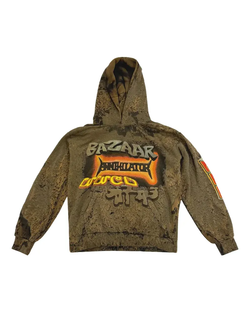 Travis Scott bazaar graphic hoodie - Braun Braun