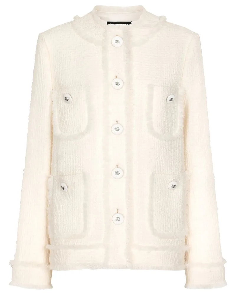 Dolce & Gabbana Einreihige Tweed-Jacke - Nude Nude