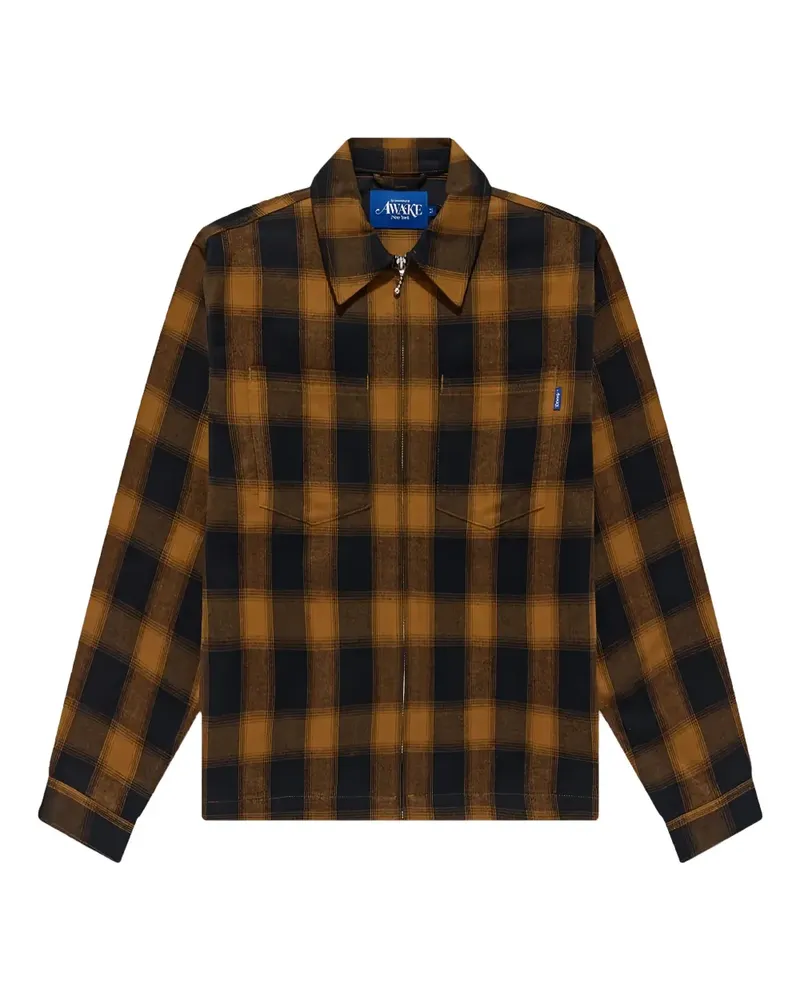 AWAKE NY Hemdjacke aus gebürstetem Flanell - Braun Braun